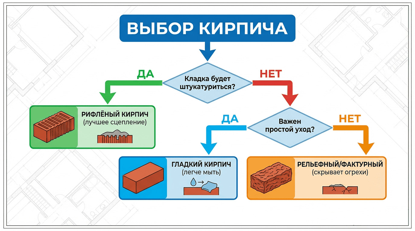 Выбор кирпича - рифленный или гладкий