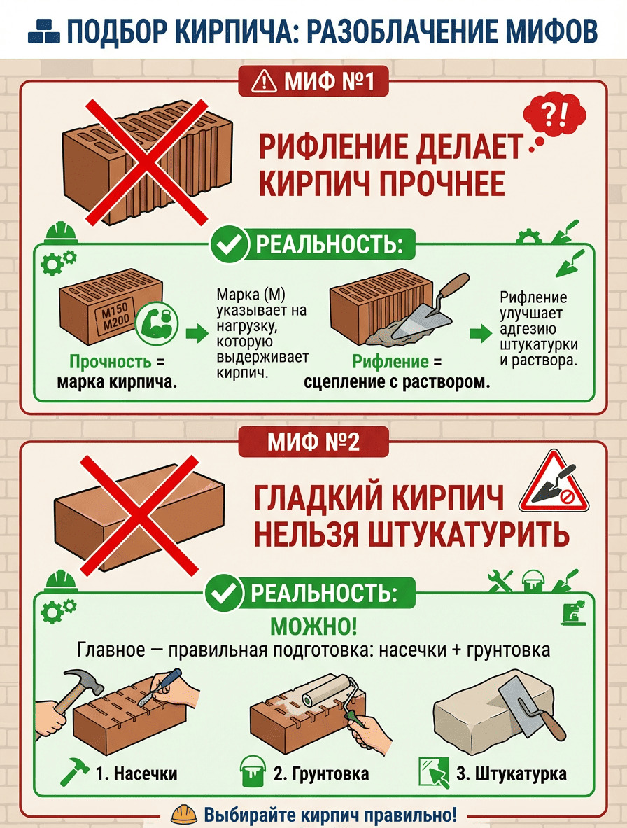 Подбор кирпича