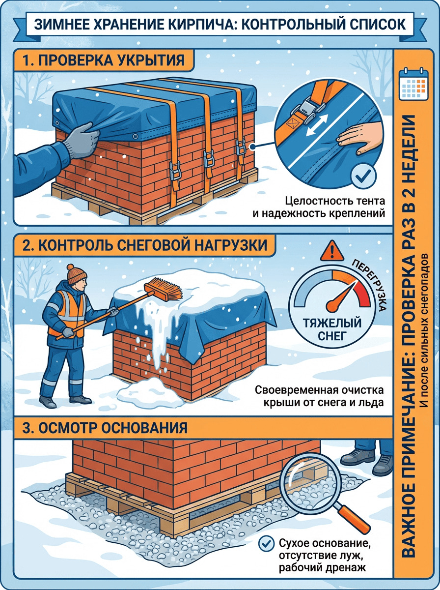 Зимнее хранение кирпича